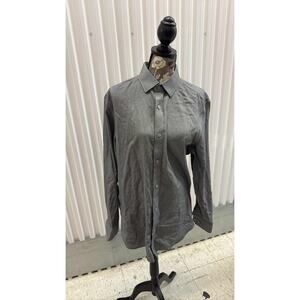 Banana Republic Mens L Gray Button Up Long Sleeve Shirt 100% Cotton